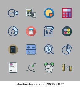 budget icon set. vector set about report, devaluation, invoice and coin stack icons set.