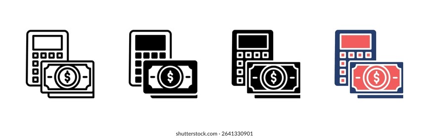 Budget icon sheet multiple style collection