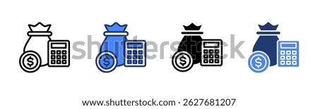 Budget icon sheet multiple style collection