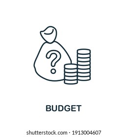 Icono de presupuesto. Elemento sencillo de la colección de administración de negocios. Icono de presupuesto creativo para diseño web, plantillas, infografías y más