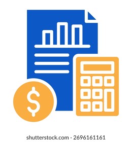 Icono de presupuesto Ilustración vectorial de diseño de color sólido