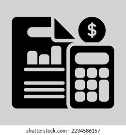 Budget icon in solid style, use for website mobile app presentation