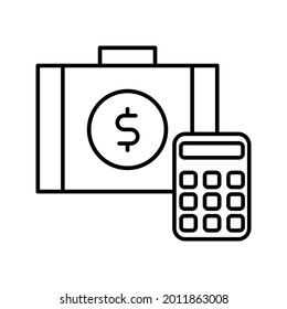 Budget Icon Vektorset. Sammlung von Illustrationszeichen für Bücher. Rechnungsführungszeichen oder -logo.
