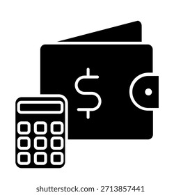 Icono de presupuesto Vector. signo de ilustración de contabilidad. Símbolo o logotipo contable.
