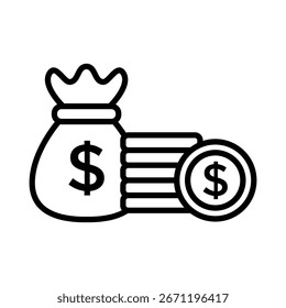 Plantilla de diseño de Vector de icono de presupuesto simple y limpio