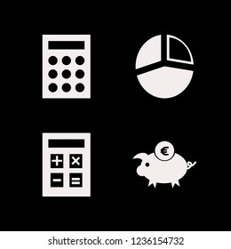 budget icon. budget vector icons set euro piggy bank, calculator and pie chart