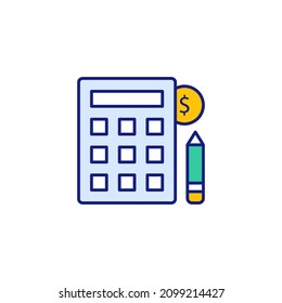 icono de presupuesto en vector. Logotipo