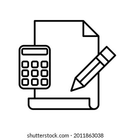 Budget Icon Vektorset. Sammlung von Illustrationszeichen für Bücher. Rechnungsführungszeichen oder -logo.