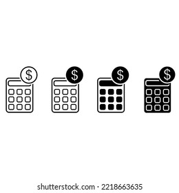 Budget Icon Vector Set. Bookkeeping Illustration Sign Collection. Accounting Symbol Or Logo.