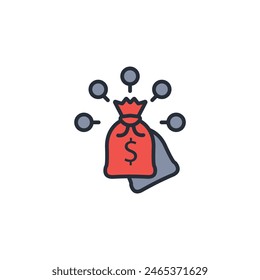 budget icon. vector.Editable stroke.linear style sign for use web design,logo.Symbol illustration.