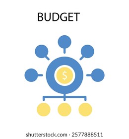 budget icon. vector.Editable stroke.linear style sign for use web design,logo.Symbol illustration.
