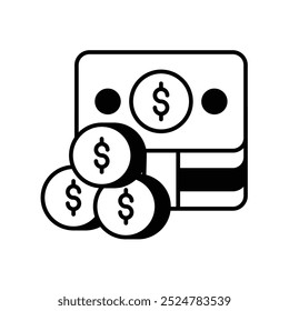 Icono de presupuesto con fondo blanco Vector Ilustración de stock