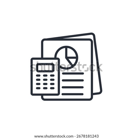 budget icon.Editable stroke.linear style sign for use web design,logo.Symbol illustration.