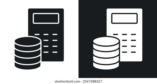 Budget icons in solid black and white colors