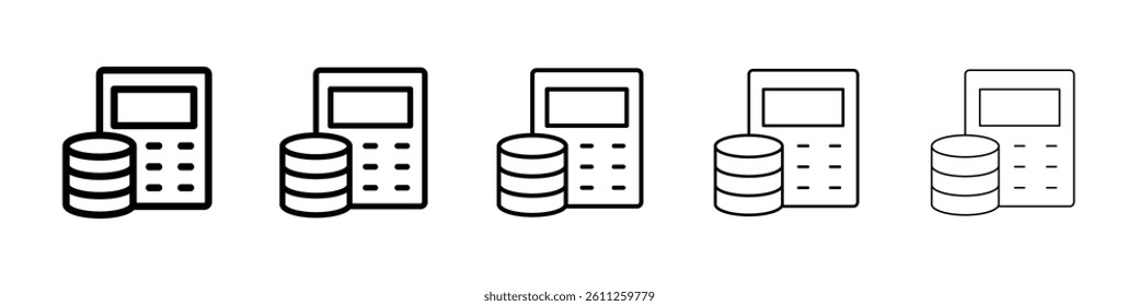 Budget icons vector set in different stroke line style