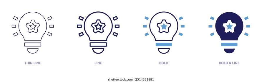 Budget Idee Symbol in 4 verschiedenen Stilen. Dünne Linie, Linie, Fett und Fette Linie. Duotone-Stil. Bearbeitbarer Strich.