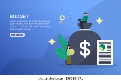 Budget landing page template. Flat design concept of web page design for website. Easy to edit and customize.
