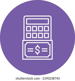 Imagen vectorial de icono de círculo de línea de presupuesto. También se puede usar para aplicaciones web, aplicaciones móviles y medios impresos.