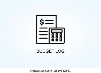Ilustración de Vector de registro de presupuesto o símbolo de signo de logotipo