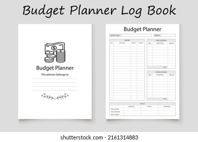 Diseño de plantilla de planificador de cuadernos diarios de presupuesto para el interior de KDP. Interior KDP de bajo contenido