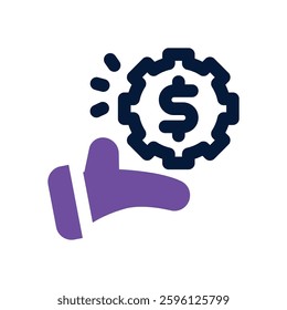budget management dual tone icon. Sleek and modern vector icon for websites, mobile apps, marketing materials, and corporate design. Fully scalable and ready to use.
