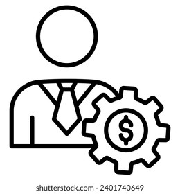 Budget Management Icon line vector illustration