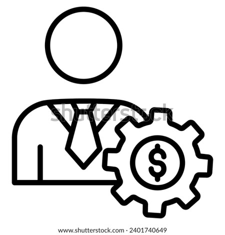 Budget Management Icon line vector illustration