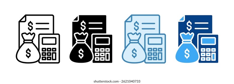 Budget Management Icon Set Multiple Style Collection