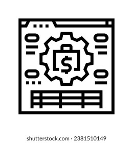 budget management line icon vector. budget management sign. isolated contour symbol black illustration