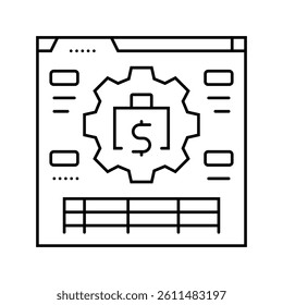 budget management line icon vector. budget management sign. isolated contour symbol black illustration