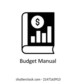 Budget Manual  vector Solid icon for web isolated on white background EPS 10 file