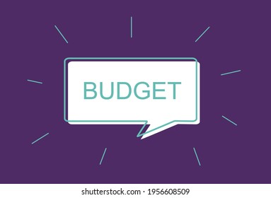 "Budget" Modern Title. Vector Illustration Template - Personal Finance Concept.