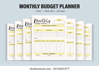 Budget monthly planner logbook or notebook