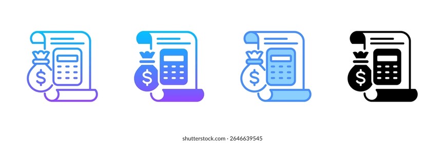 Conjunto de iconos de estilo múltiple de presupuesto
