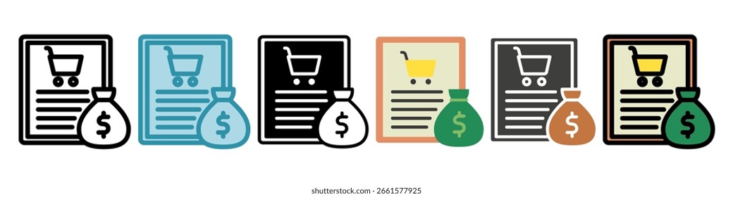 Budget multi style, mini illustration icon. use for modern concept, print, UI, UX kit, web and app development. Vector related to commerce, retail, marketing and shopping.