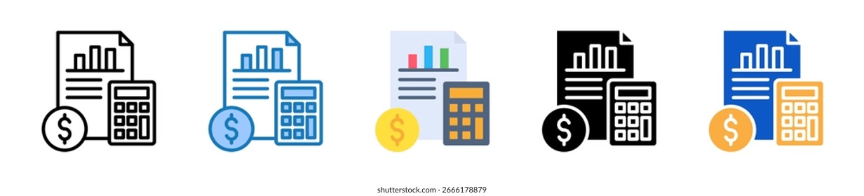 Budget multiple style icons set design vector illustration.