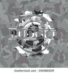 Budget on grey camo pattern