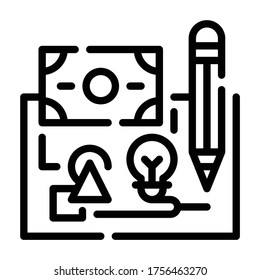 Budget Outline icon. Design Thinking Concept.
