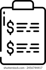 Budget outline icon vector illustration
