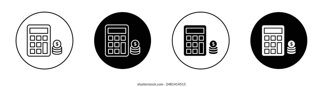 Colección de Vector de icono de presupuesto esquematizado.