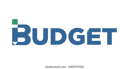 budget with pencil symbols at B and paper at E