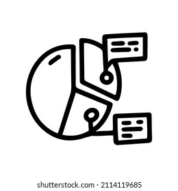 budget pie chart line vector doodle simple icon