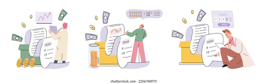 Budget plan concept. Evaluates income and expenses, analyzes investments and savings. Financial literacy and economics, accounting. Planning and distribution of money. Income and expenses report