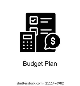 Budget Plan vector Solid icon for web isolated on white background EPS 10 file