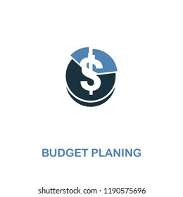 Budget Planing icon in two colors. Creative style design from online marketing collection. UX and UI. Pixel perfect budget planing icon. For web design, apps, software, printing usage.
