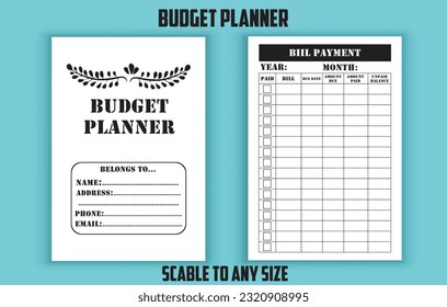 Budget planner. expense tracker. Diabetes logbook. Low content kdp interior design template