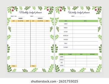 budget planner for freelancer with income and expenses and short notes