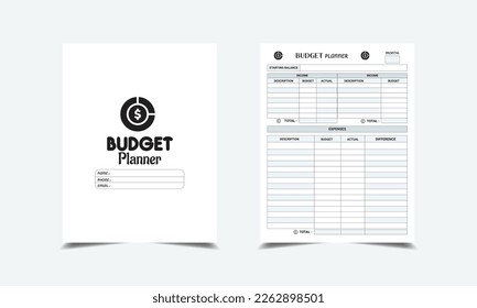 Budget Planner kdp interior Log Book