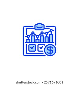 Budget Planner line icon. Universal creative premium symbol. Vector sign icon logo template. Vector illustration