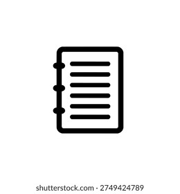 Budget planner notebook icon logo design. Notebook spiral binder sign and symbol. Business planning and accounting vector illustration.